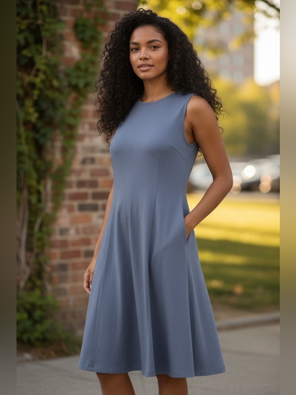 Nine Britton Stitch Fix NWT Lavender Fit & Flare Dress XL Sleeveless Modal Blend